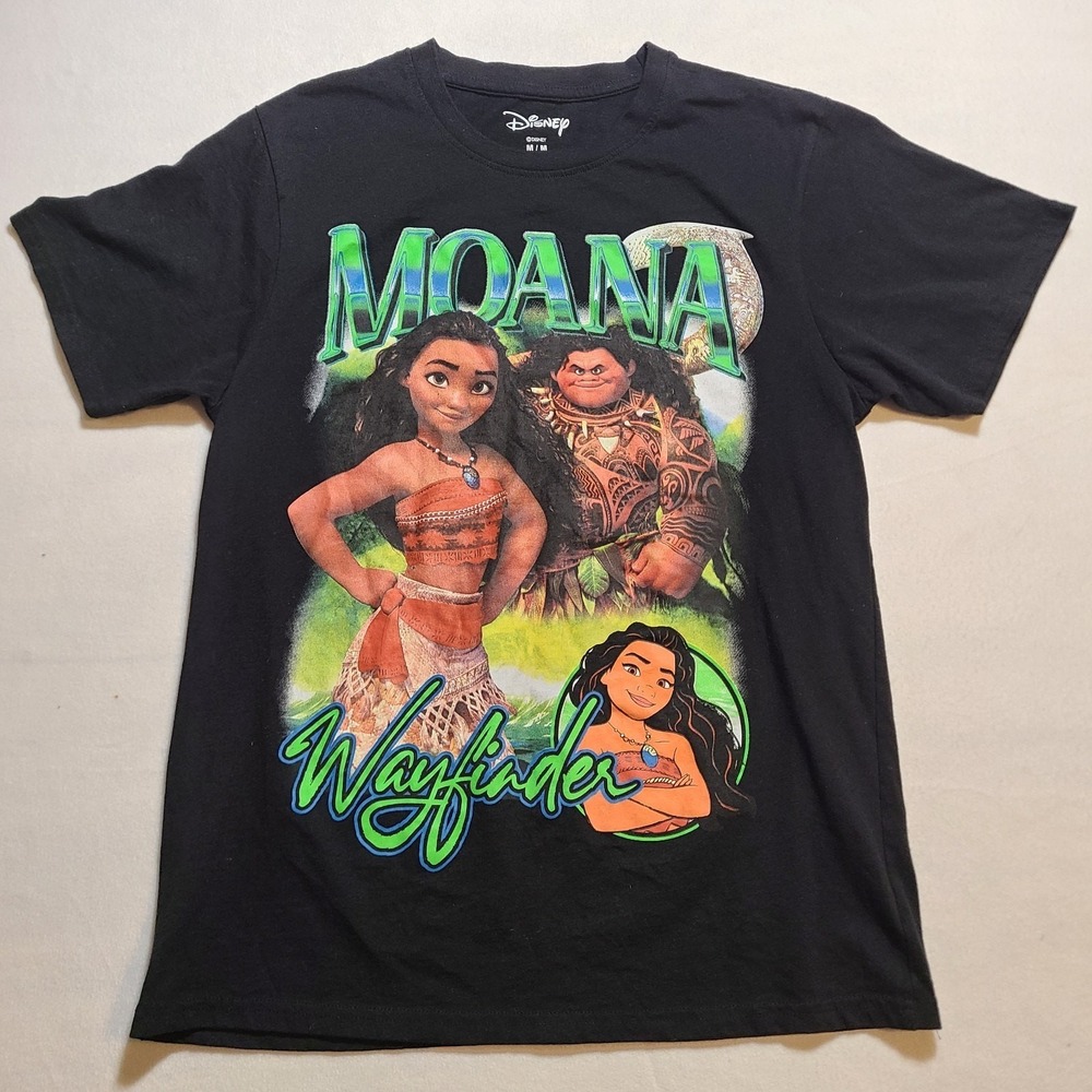 Disney Princess Moana Wayfinder Big Graphic T Shirt Mens Medium Black
